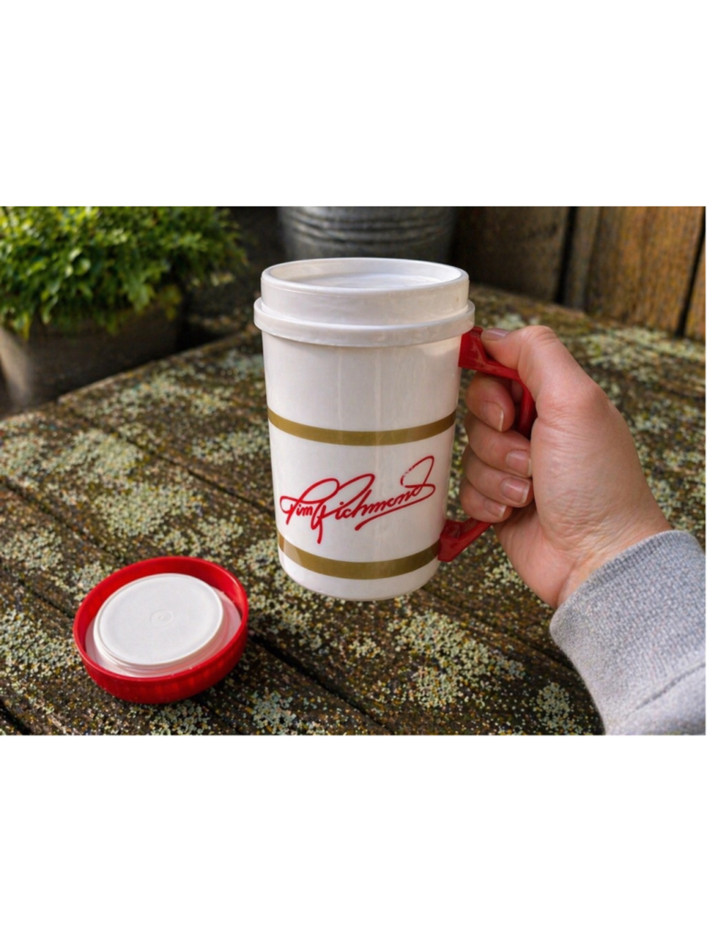 Vintage Tim Richmond Folgers Racing Mug NASCAR 80s Thermos - Picture 6 of 6